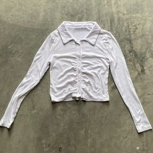 Abercrombie & Fitch Ruched Button-Up Shirt